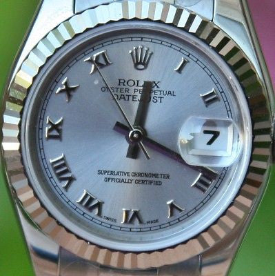 ROLEX STEEL LADIES 26mm DATEJUST WATCH WARRANTY FACTORY BOX PAPERS STICKERS