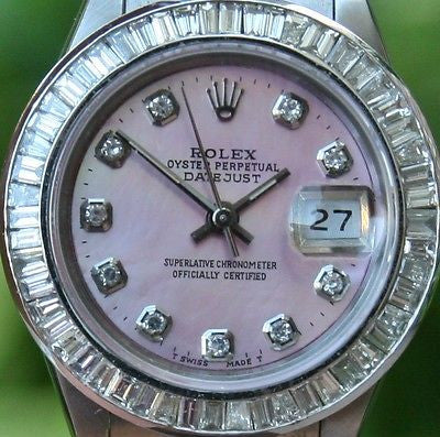 ROLEX STEEL LADIES 26mm DATEJUST WATCH WARRANTY DIAMOND MOP DIAL