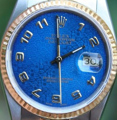 ROLEX 18k Gold & Steel 36mm Mens Datejust Watch Warranty