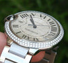 Cartier Steel Mens Ballon Bleu 42mm Watch Box & Paper Warranty Diamonds W69012Z4