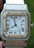 CARTIER SANTOS 29mm MENS AUTOMATIC DATE WATCH STAINLESS STEEL WHT DIAL W20055D6