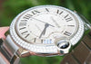 Cartier Steel Mens Ballon Bleu 42mm Watch Box & Paper Warranty Diamonds W69012Z4