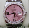 ROLEX MENS LADIES NEW DATEJUST WOMENS 36mm SIZE PINK FLORAL FLOWER DIAL STEEL