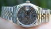 ROLEX STEEL LADIES MIDSIZE DATEJUST WATCH WARRANTY BOX & PAPERS FLORAL DIAL