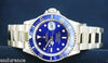 ROLEX MENS SUBMARINER WATCH 18K YELLOW GOLD BLUE ON BLUE 16618
