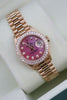 ROLEX PRESIDENT LADIES WOMENS 18K GOLD WATCH DIAMONDS PINK MOTHER OF PEARL