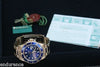 ROLEX MENS SUBMARINER WATCH 18K YELLOW GOLD BLUE ON BLUE 16618