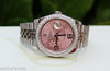ROLEX MENS LADIES NEW DATEJUST WOMENS 36mm SIZE PINK FLORAL FLOWER DIAL STEEL