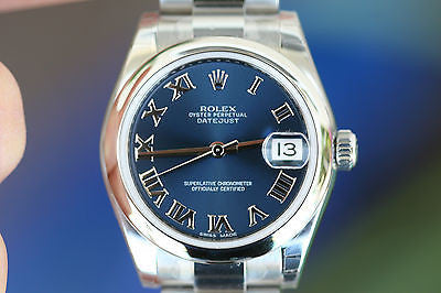 ROLEX MIDSIZE MENS OR LADIES 31mm DATEJUST STAINLESS STEEL 178240