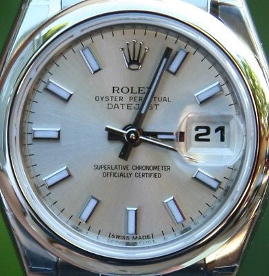 ROLEX STEEL LADIES DATEJUST WATCH WARRANTY BOX & PAPERS SILVER DIAL SCRAMBLE