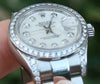 ROLEX LADIES STEEL 26mm DATEJUST 179160 DIAMONDS BEZEL LUGS MOTHER OF PEARL DIAL