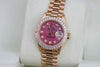 ROLEX PRESIDENT LADIES WOMENS 18K GOLD WATCH DIAMONDS PINK MOTHER OF PEARL