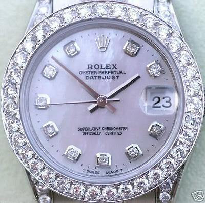 ROLEX LADIES MIDSIZE PRESIDENT 18k GOLD DIAMOND BAND DIAMONDS EVERYWHERE 178240
