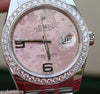 ROLEX MENS LADIES NEW DATEJUST WOMENS 36mm SIZE PINK FLORAL FLOWER DIAL STEEL