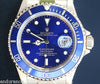 ROLEX MENS SUBMARINER WATCH 18K YELLOW GOLD BLUE ON BLUE 16618