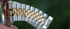 ROLEX DATEJUST MENS TWO TONE GOLD STAINLESS STEEL FACTORY DIAMOND BLUE DIAL