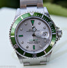 ROLEX GREEN SUBMARINER MENS 16610 STAINLESS STEEL WATCH EMERALD DIAMOND DIAL