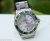 ROLEX GREEN SUBMARINER MENS 16610 STAINLESS STEEL WATCH EMERALD DIAMOND DIAL