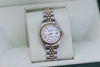 ROLEX LADIES WATCH DATEJUST WHITE DIAL JUBILEE BAND GOLD STEEL BOX PAPERS