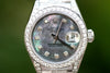 ROLEX LADIES 26mm DATEJUST 18K WHITE GOLD DIAMOND BAND BEZEL LUGS MOP DIAL