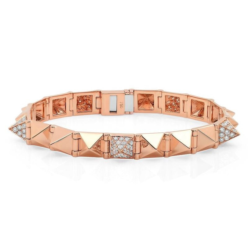14k Gold Diamond Spike Bracelet 1.60cts Anaheim Jewelry