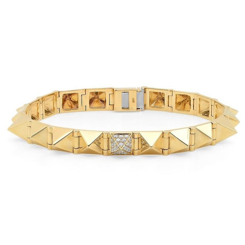 14k Gold Diamond Spike Bracelet .32cts
