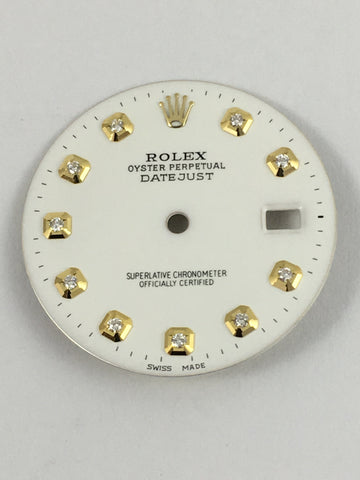Rolex Mens Datejust White Diamond Dial 36mm for 16233 16013 16238 16208 16018