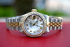 ROLEX LADIES 2TONE DATEJUST 18K DIAMOND BEZEL MOP DIAL